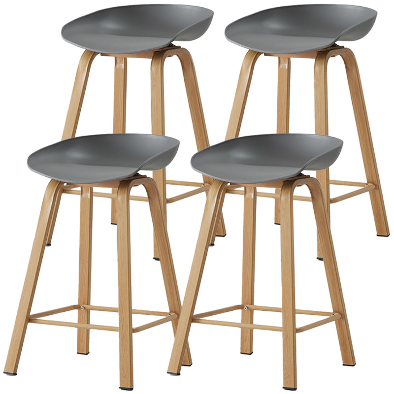 Scandinavian Style Bar-stool with Metal Legs Counter Stool for Kitchen Bar Dark Gray 4 Piece Set Clearhalo 'Bar Furniture' 'Bar Stools' 'bar_stools' 'furn' 'furn_bar_stools' 'furniture_bar_stools' 'Kitchen & Dining Furniture' 'kitchen&dining_furn' 'kitchen' 'kitchen_furn' Furniture' 4400764