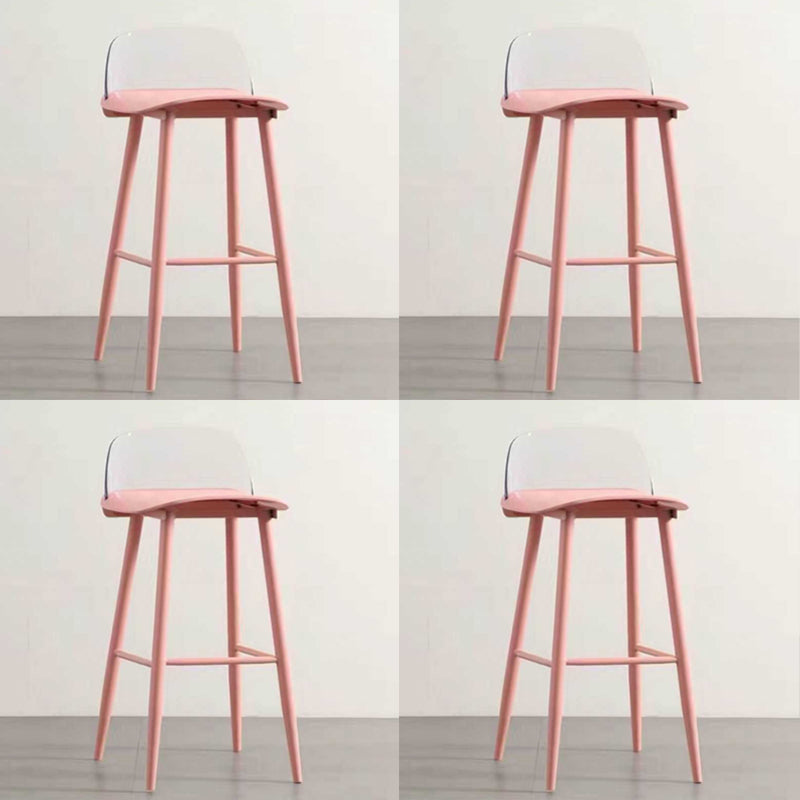 Scandinavian Style Bar-stool with Square Seat Counter Stool for Kitchen Bar Dark Pink 4 Piece Set Clearhalo 'Bar Furniture' 'Bar Stools' 'bar_stools' 'furn' 'furn_bar_stools' 'furniture_bar_stools' 'Kitchen & Dining Furniture' 'kitchen&dining_furn' 'kitchen' 'kitchen_furn' Furniture' 4401065