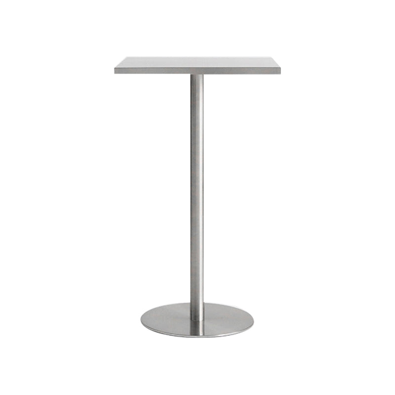 Industrial Style Stainless Steel Bar Table 42-inch Height Table for Coffee Shop 31.5"L x 31.5"W x 41.3"H Square Without Chairs Clearhalo 'Bar Furniture' 'Bar Tables' 'bar_tables' 'furn' 'furn_bar_tables' 'Furniture' 'furniture_bar_tables' 'Kitchen & Dining Furniture' 4401245