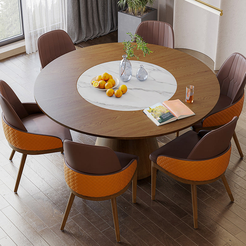 1/4/5/6/7 Pcs Ash Wood Dining Room Set with Round Table Modern Dining Set 7 Pieces: Table, 6 Chairs Clearhalo 'Dining Room Sets' 'Dining Tables & Seating' 'dining_room_set' 'furn' 'furn_dining_room_set' 'Furniture' 'furniture_dining_room_set' 'Kitchen & Dining Furniture' 'kitchen&dining_furn' 'kitchen' 4413359