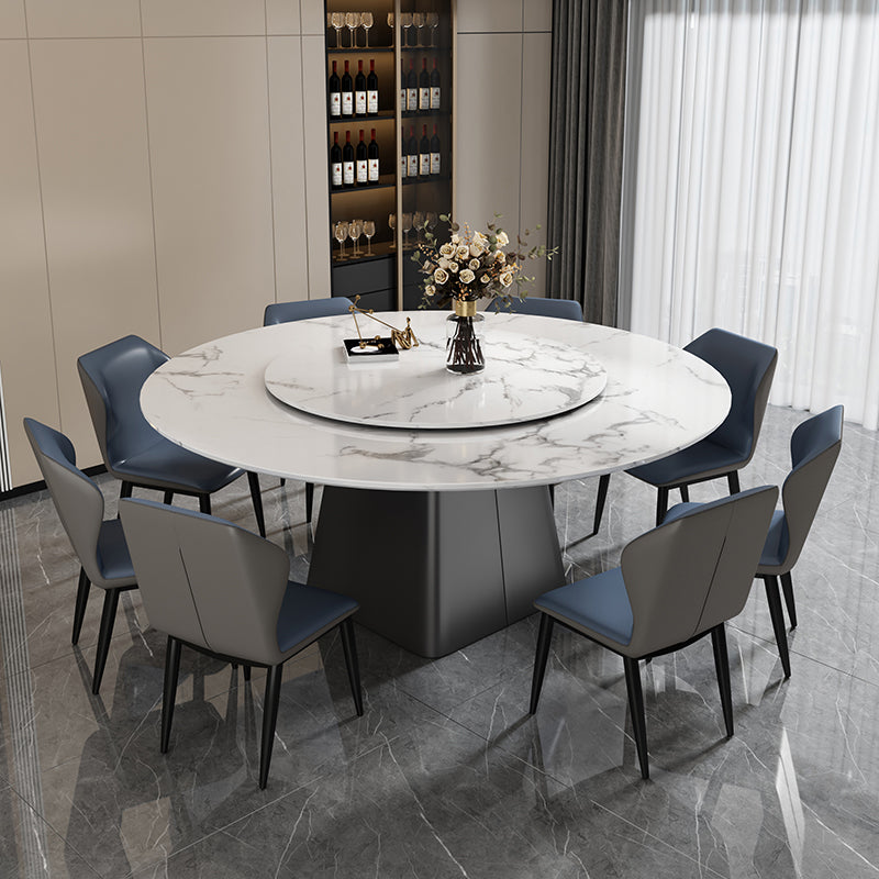 Modern 1/4/5/7/9 Pieces Dining Set Rectangle Marble Dining Table Set 9 Pieces: Table, 8 Chairs Clearhalo 'Dining Room Sets' 'Dining Tables & Seating' 'dining_room_set' 'furn' 'furn_dining_room_set' 'Furniture' 'furniture_dining_room_set' 'Kitchen & Dining Furniture' 'kitchen&dining_furn' 'kitchen' 4413373