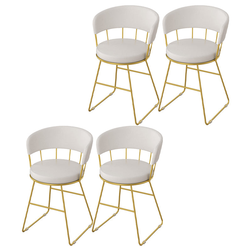 Nordic Glam Dining Chairs Armless Windsor Back Side Chairs for Kitchen with Metal Legs White 4 Piece Set Clearhalo ' kitchen&dining_furn' 'Dining Chairs' 'Dining Tables & Seating' 'dining_chair' 'furn' 'furn_dining_chair' 'Furniture' 'furniture_dining_chair' 'Kitchen & Dining Furniture' 'kitchen' 4413914