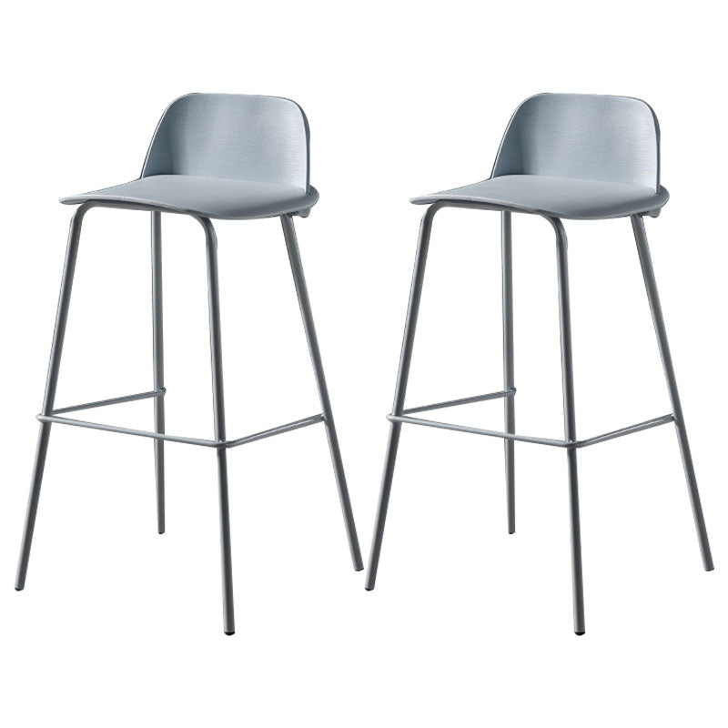 Modern Plastic Seats Macron Barstool Metal 4 Legs Bar Stool for Indoor, Set of 2 Blue 2 Piece Set Bar Stool(30"H) Clearhalo 'Bar Furniture' 'Bar Stools' 'bar_stools' 'furn' 'furn_bar_stools' 'furniture_bar_stools' 'Kitchen & Dining Furniture' 'kitchen&dining_furn' 'kitchen' 'kitchen_furn' Furniture' 4415888