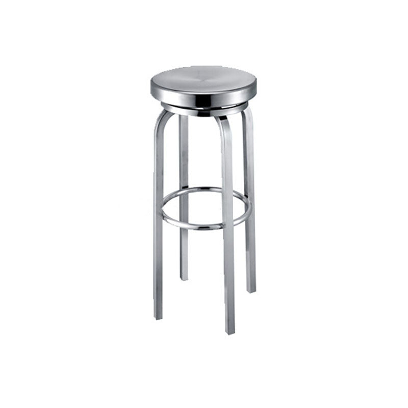 Industrial Style Armless Barstool Stainless Steel Counter Stools for Coffee Shop, 1 Piece Swivel Bar Stool(30"H) Clearhalo 'Bar Furniture' 'Bar Stools' 'bar_stools' 'furn' 'furn_bar_stools' 'furniture_bar_stools' 'Kitchen & Dining Furniture' 'kitchen&dining_furn' 'kitchen' 'kitchen_furn' Furniture' 4415921