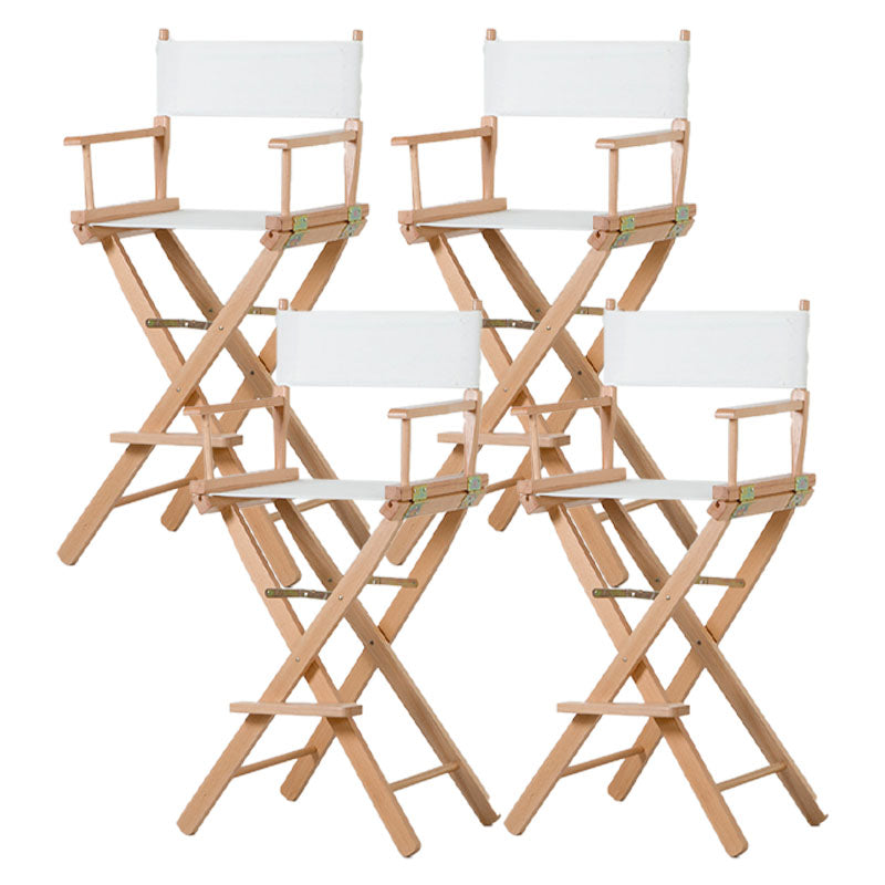 Industrial Wood 30-inch Barstools Cloth Seats Folding Counter Stool with 4 Legs White Natural 4 Piece Set Clearhalo 'Bar Furniture' 'Bar Stools' 'bar_stools' 'furn' 'furn_bar_stools' 'furniture_bar_stools' 'Kitchen & Dining Furniture' 'kitchen&dining_furn' 'kitchen' 'kitchen_furn' Furniture' 4415952