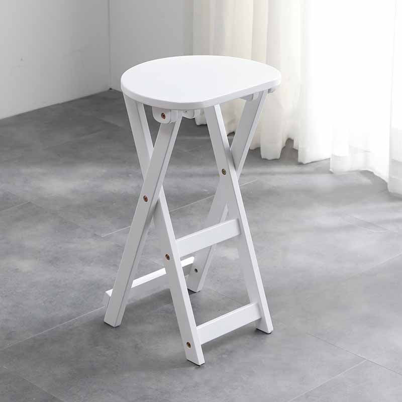 Nordic Style Armless Wood 25-inch Barstools Folding Counter Stools, 1 Piece White Clearhalo 'Bar Furniture' 'Bar Stools' 'bar_stools' 'furn' 'furn_bar_stools' 'furniture_bar_stools' 'Kitchen & Dining Furniture' 'kitchen&dining_furn' 'kitchen' 'kitchen_furn' Furniture' 4415969