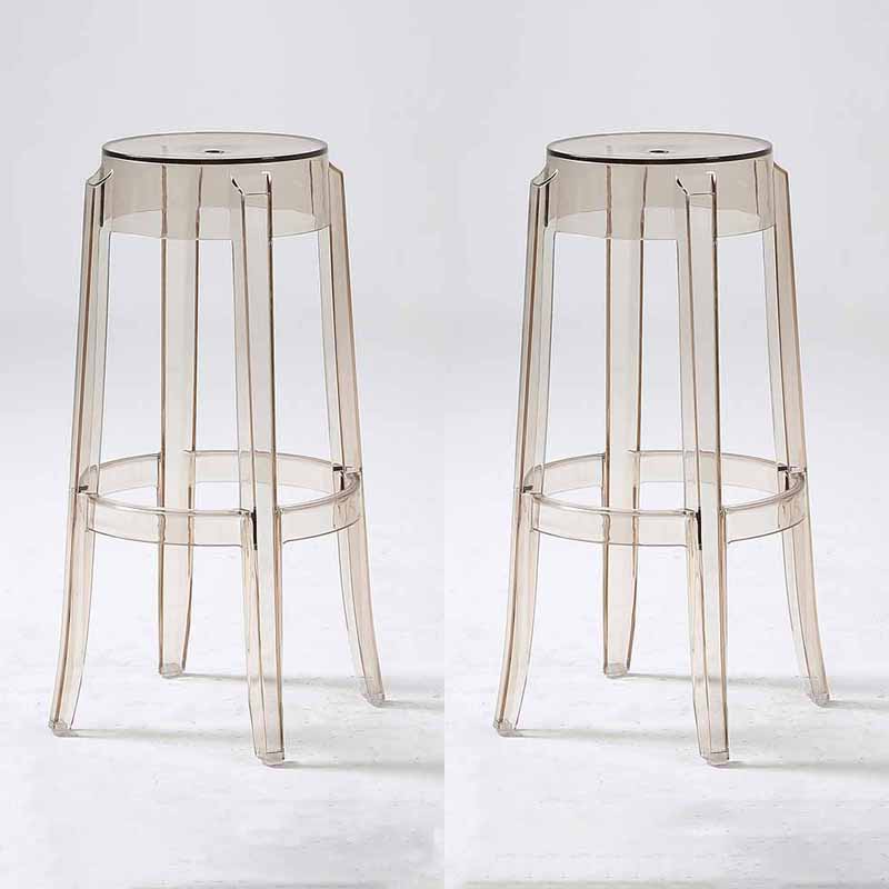 Nordic Simple Stackable Counter Stools 30-inch Height Armless Indoor Bar Stool,set of 2 Amber 2 Piece Set Clearhalo 'Bar Furniture' 'Bar Stools' 'bar_stools' 'furn' 'furn_bar_stools' 'furniture_bar_stools' 'Kitchen & Dining Furniture' 'kitchen&dining_furn' 'kitchen' 'kitchen_furn' Furniture' 4415984