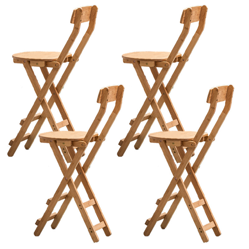 Nordic Style Armless Wood Barstools Folding Counter Stools for Dinning Room Natural 4 Piece Set Counter Stool(27"H) Clearhalo 'Bar Furniture' 'Bar Stools' 'bar_stools' 'furn' 'furn_bar_stools' 'furniture_bar_stools' 'Kitchen & Dining Furniture' 'kitchen&dining_furn' 'kitchen' 'kitchen_furn' Furniture' 4416353