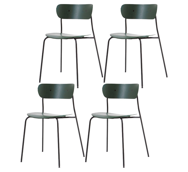 Industrial Indoor-Outdoor Armless Chair Metal Open Back Dining Chair Blackish Green 4 Piece Set Clearhalo ' kitchen&dining_furn' 'Dining Chairs' 'Dining Tables & Seating' 'dining_chair' 'furn' 'furn_dining_chair' 'Furniture' 'furniture_dining_chair' 'Kitchen & Dining Furniture' 'kitchen' 4421419