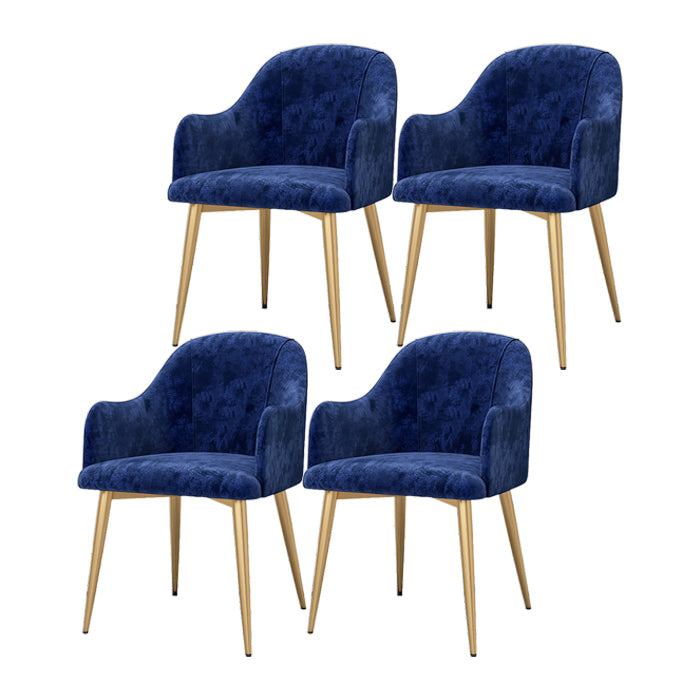 Glam 1/4/5 Pieces Round Dining Set Sintered Stone Dining Table Set for Home Use 4 Blue Chairs Clearhalo 'Dining Room Sets' 'Dining Tables & Seating' 'dining_room_set' 'furn' 'furn_dining_room_set' 'Furniture' 'furniture_dining_room_set' 'Kitchen & Dining Furniture' 'kitchen&dining_furn' 'kitchen' 4422045