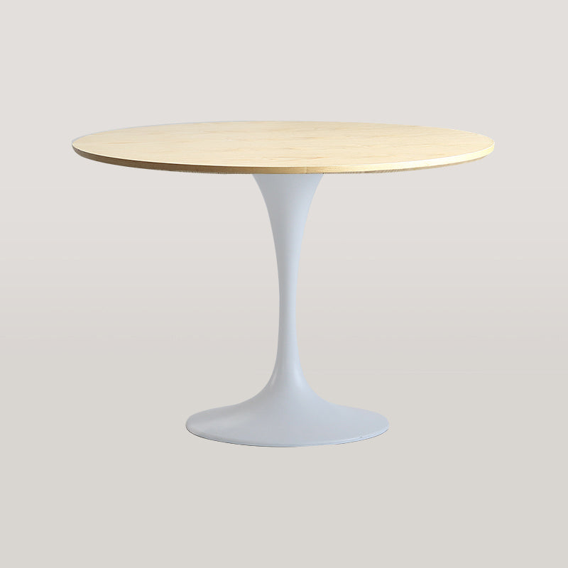 Modern Round Wood Dining Table Standard Kitchen Dining Table with Tulip Base Natural 39.4"L x 39.4"W x 29.5"H Without Chairs Clearhalo ' dining_table' 'Dining Tables & Seating' 'Dining Tables' 'furn' 'furn_dining_table' 'Furniture' 'furniture_dining_table' 'Kitchen & Dining Furniture' 'kitchen&dining_furn' 'kitchen' 'kitchen_dining_table' 4422189
