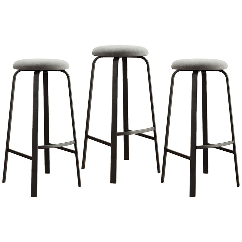 Stackable Black Counter Stools Backless Scandinavian Metal Bar Stools (Set of 3) Light Gray 3 Piece Set Clearhalo 'Bar Furniture' 'Bar Stools' 'bar_stools' 'furn' 'furn_bar_stools' 'furniture_bar_stools' 'Kitchen & Dining Furniture' 'kitchen&dining_furn' 'kitchen' 'kitchen_furn' Furniture' 4422942