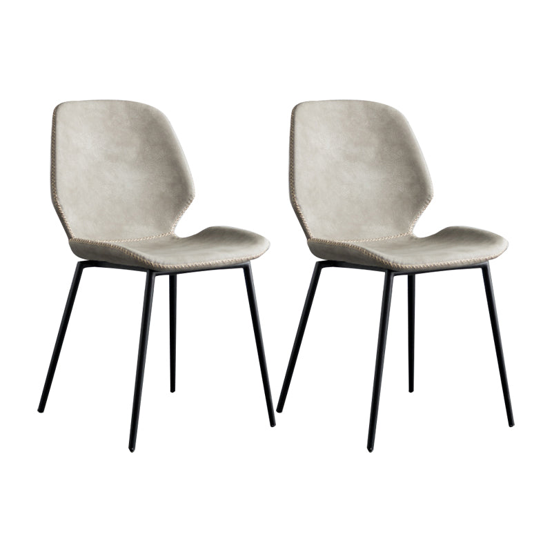 Modern Metal Dining Side Chair Solid Back Dining Armless Chair for Restaurant Use Light Gray 2 Piece Set Clearhalo ' kitchen&dining_furn' 'Dining Chairs' 'Dining Tables & Seating' 'dining_chair' 'furn' 'furn_dining_chair' 'Furniture' 'furniture_dining_chair' 'Kitchen & Dining Furniture' 'kitchen' 4429678