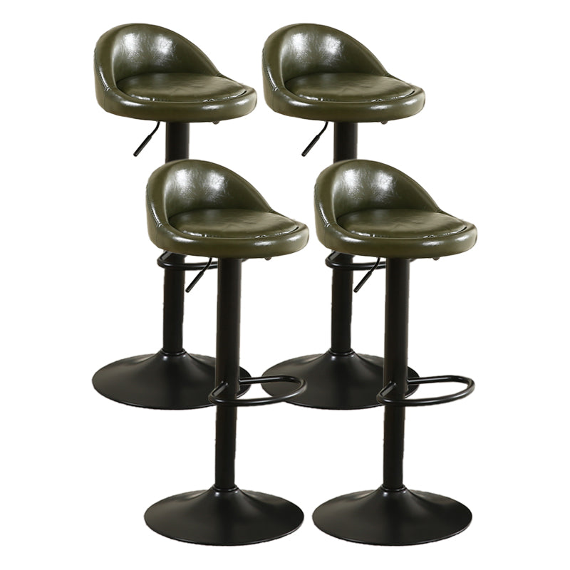 Modern Style Bar-stool with Footrest Round Seat Adjustable Height Barstool Olive Green 4 Piece Set Clearhalo 'Bar Furniture' 'Bar Stools' 'bar_stools' 'furn' 'furn_bar_stools' 'furniture_bar_stools' 'Kitchen & Dining Furniture' 'kitchen&dining_furn' 'kitchen' 'kitchen_furn' Furniture' 4430357