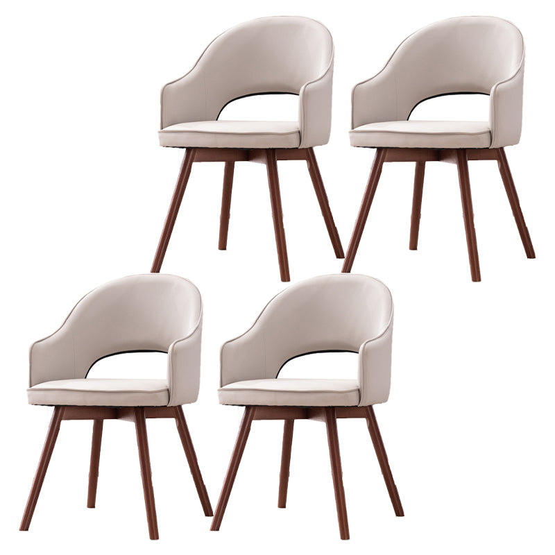 Scandinavian Wood Indoor-Outdoor Armchair Open Back Dining Side Chair Gray-Khaki Set of 4 Clearhalo ' kitchen&dining_furn' 'Dining Chairs' 'Dining Tables & Seating' 'dining_chair' 'Furniture' 'furniture_dining_chair' 'Kitchen & Dining Furniture' 'kitchen' 4438729