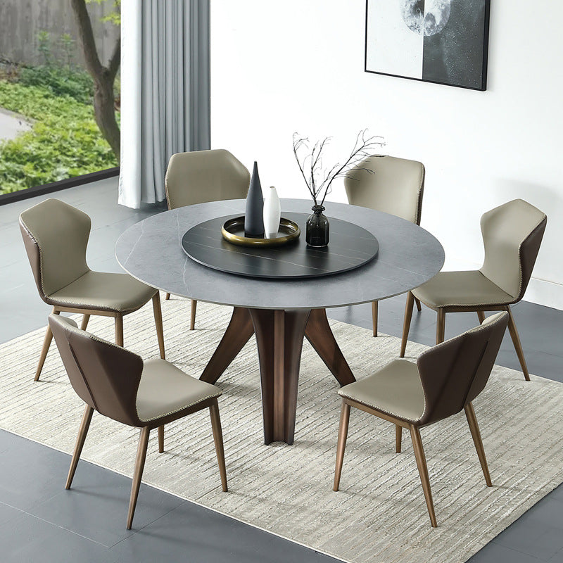 1/2/4/5/7 Pcs Metal Modern Dining Set with Round Table Dinette Set 7 Pieces: Table, 6 Chairs Clearhalo 'Dining Room Sets' 'Dining Tables & Seating' 'dining_room_set' 'furn' 'furn_dining_room_set' 'Furniture' 'furniture_dining_room_set' 'Kitchen & Dining Furniture' 'kitchen&dining_furn' 'kitchen' 4439226