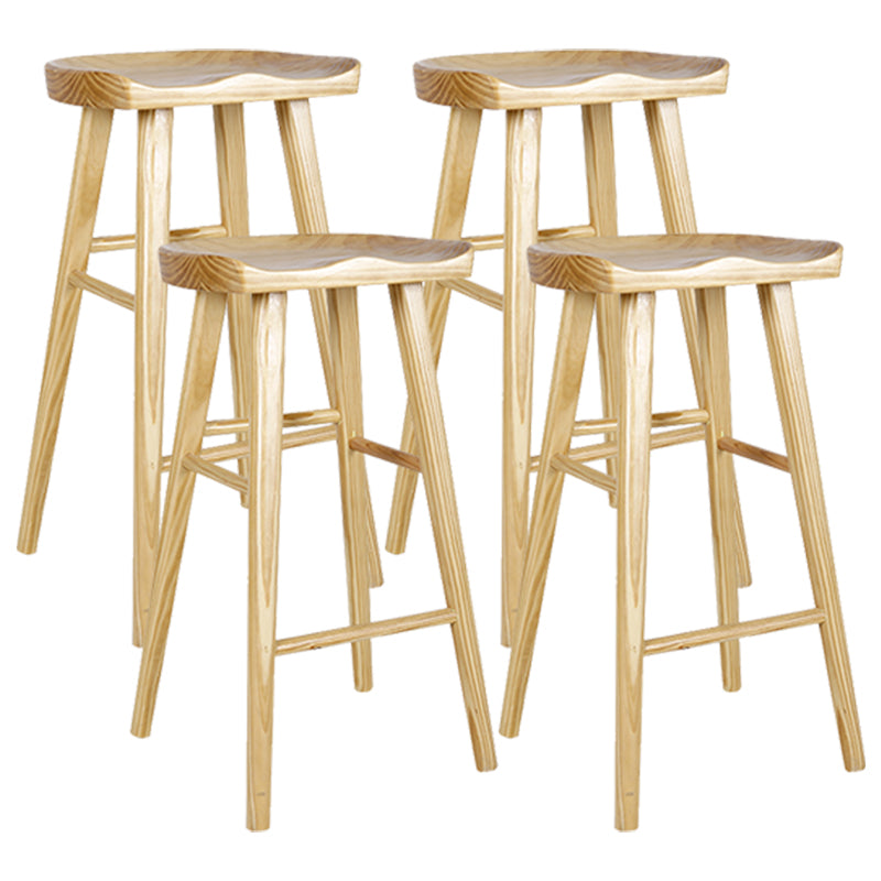 Modern Style Bar-stool Wooden Legs Barstool with Footrest for Restaurant 4 Piece Set Bar Stool(30"H) Clearhalo 'Bar Furniture' 'Bar Stools' 'bar_stools' 'furn' 'furn_bar_stools' 'furniture_bar_stools' 'Kitchen & Dining Furniture' 'kitchen&dining_furn' 'kitchen' 'kitchen_furn' Furniture' 4439972