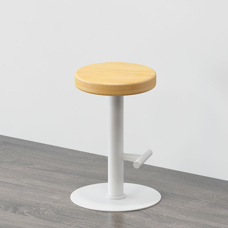 Modern Style Bar-stool Iron Leg Round Wooden Seat for Restaurant Bar 1 Piece White Clearhalo 'Bar Furniture' 'Bar Stools' 'bar_stools' 'furn' 'furn_bar_stools' 'furniture_bar_stools' 'Kitchen & Dining Furniture' 'kitchen&dining_furn' 'kitchen' 'kitchen_furn' Furniture' 4440651