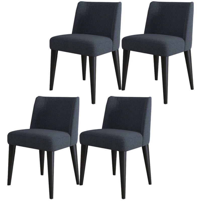 Contemporary Indoor-Outdoor Side Chair Wingback Dining Chair with Wood Legs Black-Dark Gray Set of 4 Clearhalo ' kitchen&dining_furn' 'Dining Chairs' 'Dining Tables & Seating' 'dining_chair' 'Furniture' 'furniture_dining_chair' 'Kitchen & Dining Furniture' 'kitchen' 4451216