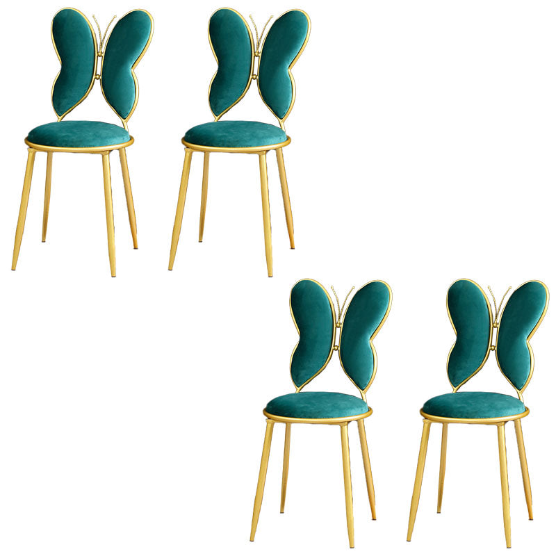 Scandinavian Style Open Back Dining Side Chairs Upholstered Side Chairs Green 4 Piece Set Clearhalo ' kitchen&dining_furn' 'Dining Chairs' 'Dining Tables & Seating' 'dining_chair' 'furn' 'furn_dining_chair' 'Furniture' 'furniture_dining_chair' 'Kitchen & Dining Furniture' 'kitchen' 4451406