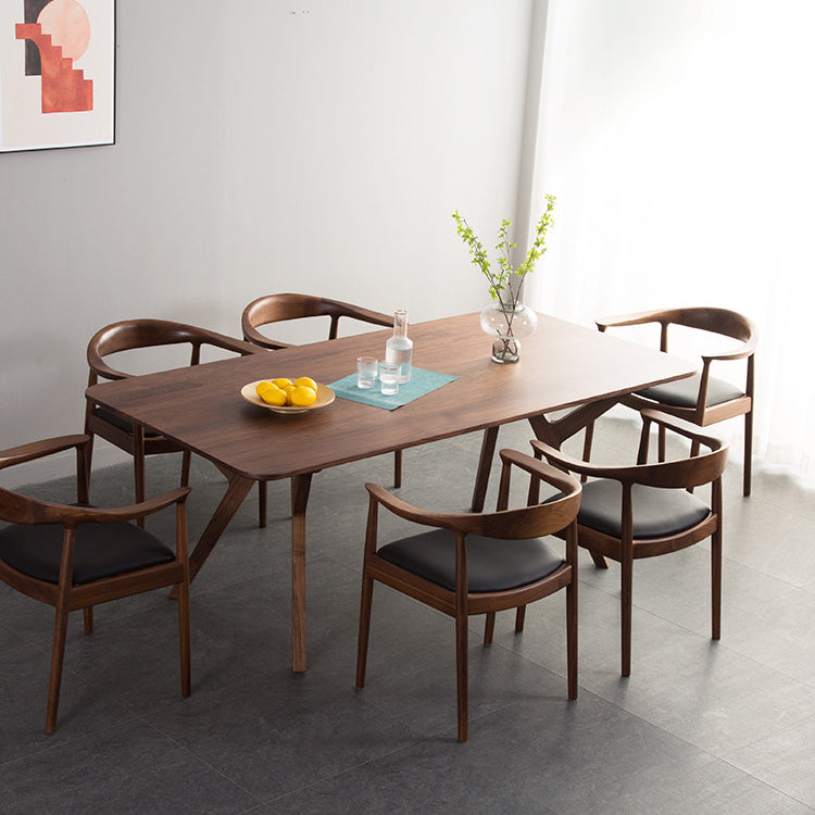 1/2/5/7 Pcs Ash Wood Modern Dining Room Set with Rectangle Table Dining Set 7 Pieces: Walnut Table, 6 Chairs Clearhalo 'Dining Room Sets' 'Dining Tables & Seating' 'dining_room_set' 'furn' 'furn_dining_room_set' 'Furniture' 'furniture_dining_room_set' 'Kitchen & Dining Furniture' 'kitchen&dining_furn' 'kitchen' 4451896