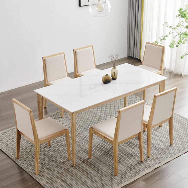 Modern 1/4/5/7 Pieces Dining Set Sintered Stone Top Dining Table Set with Chairs 7 Pieces: Table, 6 Chairs Clearhalo 'Dining Room Sets' 'Dining Tables & Seating' 'dining_room_set' 'furn' 'furn_dining_room_set' 'Furniture' 'furniture_dining_room_set' 'Kitchen & Dining Furniture' 'kitchen&dining_furn' 'kitchen' 4451985