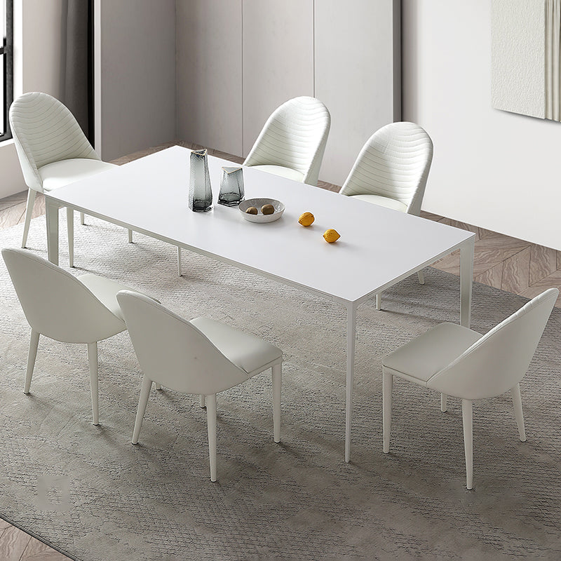 Contemporary 1/4/5/7 Pieces Dining Set Sintered Stone Dinette Furniture for Home Use 7 Pieces: Table, 6 Chairs Clearhalo 'Dining Room Sets' 'Dining Tables & Seating' 'dining_room_set' 'furn' 'furn_dining_room_set' 'Furniture' 'furniture_dining_room_set' 'Kitchen & Dining Furniture' 'kitchen&dining_furn' 'kitchen' 4452077