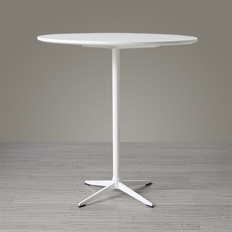 Modern Wood Counter Table with Round Table Top 4-Prong Table - 42" H White 35"L x 35"W x 41"H Clearhalo 'Bar Furniture' 'Bar Tables' 'bar_tables' 'Furniture' 'furniture_bar_tables' 'Kitchen & Dining Furniture' 4453339