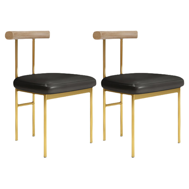 Nordic Style Metal Dining Room Chair Open Back Dining Side Chair for Restaurant Use Black-Gold 2 Piece Set Clearhalo ' kitchen&dining_furn' 'Dining Chairs' 'Dining Tables & Seating' 'dining_chair' 'furn' 'furn_dining_chair' 'Furniture' 'furniture_dining_chair' 'Kitchen & Dining Furniture' 'kitchen' 4458334