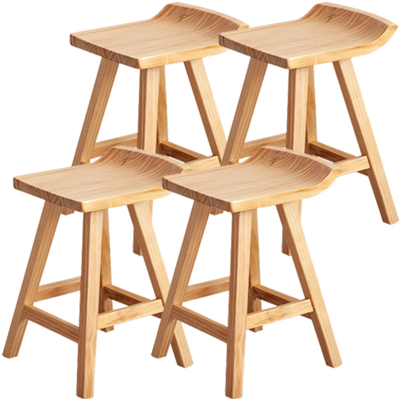 Contemporary Solid Wood Folding Bar Stool Indoor Barstool with Wood Seat and Footrest 4 Piece Set Rectangle Clearhalo 'Bar Furniture' 'Bar Stools' 'bar_stools' 'furn' 'furn_bar_stools' 'furniture_bar_stools' 'Kitchen & Dining Furniture' 'kitchen&dining_furn' 'kitchen' 'kitchen_furn' Furniture' 4462618