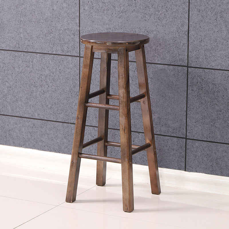 Modern Armless Backrest Counter Stool Wood Kitchen Bar Stool with Wooden Seat and Pedal Light Brown Clearhalo 'Bar Furniture' 'Bar Stools' 'bar_stools' 'furn' 'furn_bar_stools' 'furniture_bar_stools' 'Kitchen & Dining Furniture' 'kitchen&dining_furn' 'kitchen' 'kitchen_furn' Furniture' 4463133