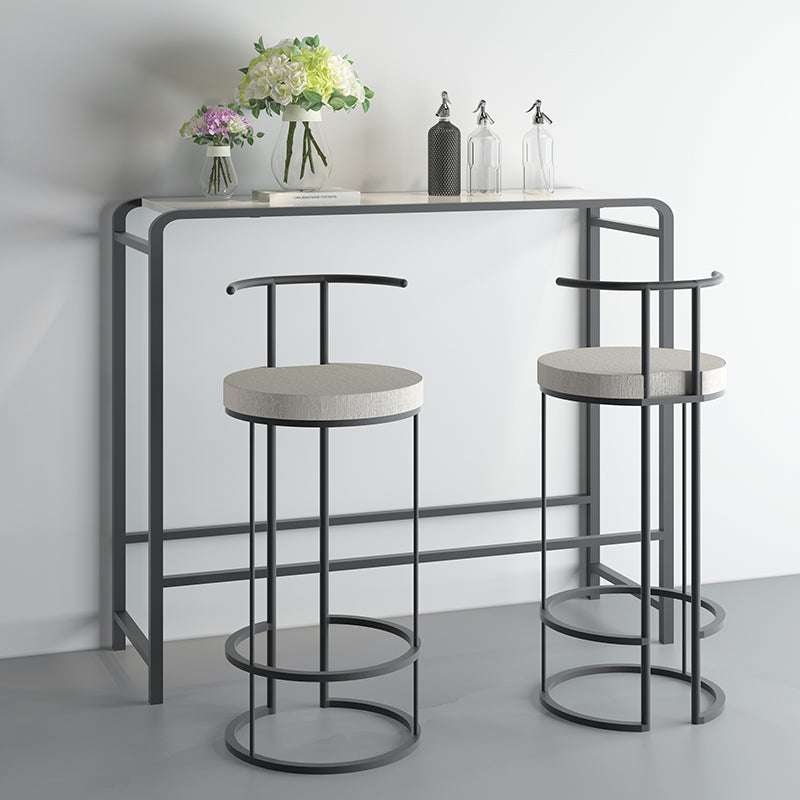 White and Pink Modern Style Bar Table in Wood and Metal Bar Table Milk Tea Shop Bar Table 71"L x 16"W x 43"H Black Without Chairs Clearhalo 'Bar Furniture' 'Bar Tables' 'bar_tables' 'furn' 'furn_bar_tables' 'Furniture' 'furniture_bar_tables' 'Kitchen & Dining Furniture' 4463542
