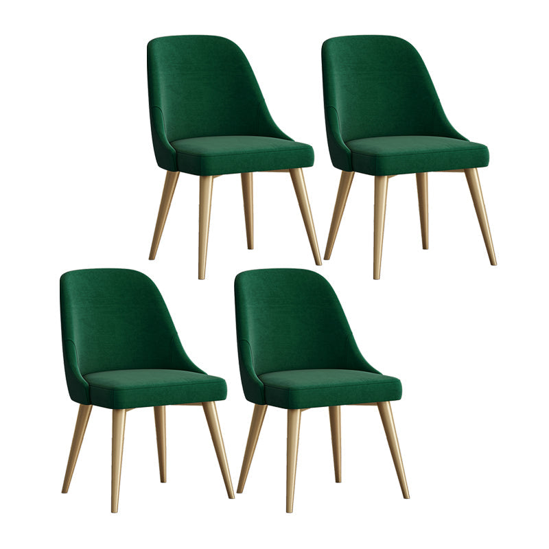 Scandinavian Design Solid Back Armless Dining Chair PU Leather Dining Chairs Green 4 Piece Set Clearhalo ' kitchen&dining_furn' 'Dining Chairs' 'Dining Tables & Seating' 'dining_chair' 'furn' 'furn_dining_chair' 'Furniture' 'furniture_dining_chair' 'Kitchen & Dining Furniture' 'kitchen' 4468547