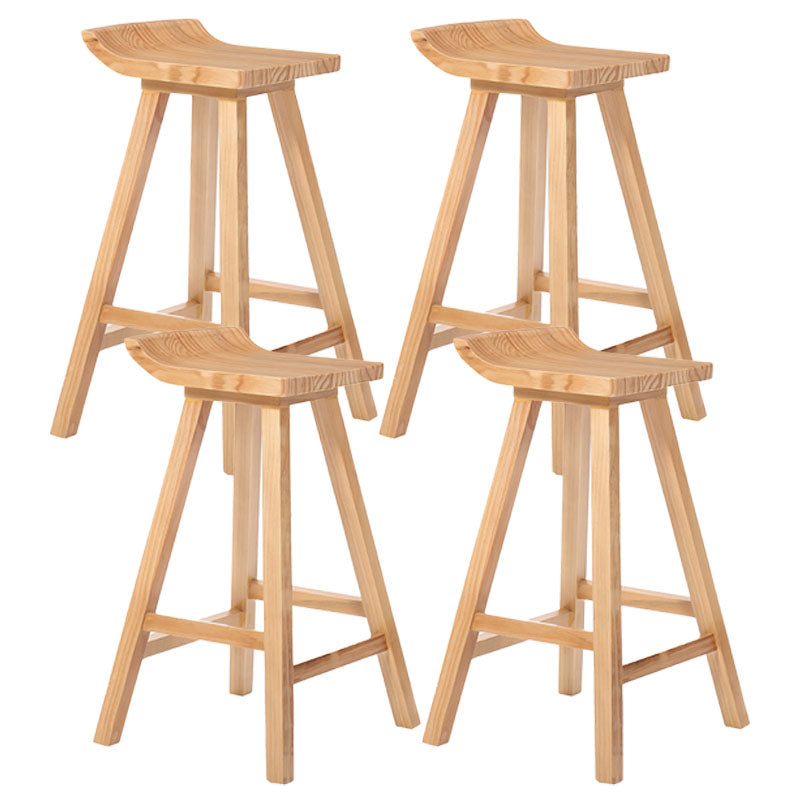 Contemporary Solid Wood Barstool Bristol Bar Stool with Footrest and Backless 4 Piece Set Clearhalo 'Bar Furniture' 'Bar Stools' 'bar_stools' 'furn' 'furn_bar_stools' 'furniture_bar_stools' 'Kitchen & Dining Furniture' 'kitchen&dining_furn' 'kitchen' 'kitchen_furn' Furniture' 4471054