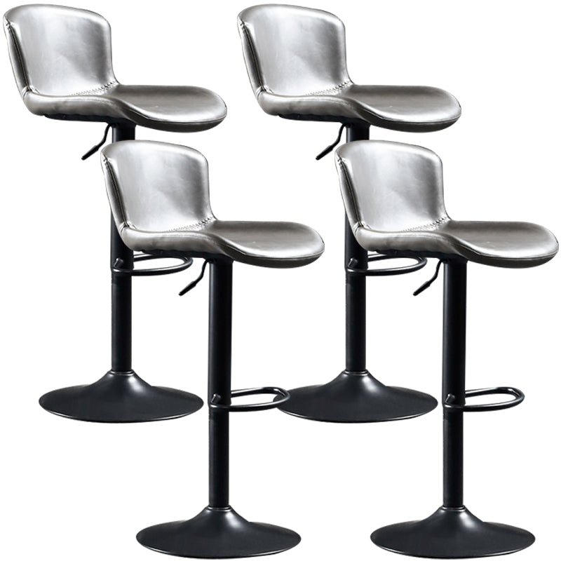 Industrial Style Bar-stool Leather Bucket Seat with Adjustable Height for Restaurant Bar Grey 4 Piece Set Clearhalo 'Bar Furniture' 'Bar Stools' 'bar_stools' 'furn' 'furn_bar_stools' 'furniture_bar_stools' 'Kitchen & Dining Furniture' 'kitchen&dining_furn' 'kitchen' 'kitchen_furn' Furniture' 4471079