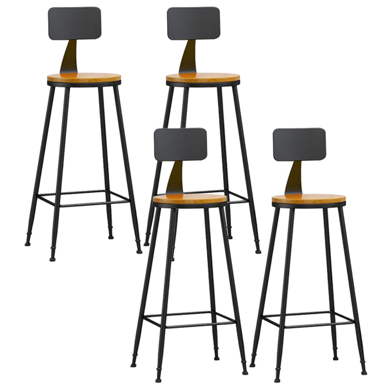 Modern Backrest Armless Counter Stool Iron Living Room Bar Stool with Pedal, 1 Piece Natural 4 Piece Set Bar Stool(33"H) Clearhalo 'Bar Furniture' 'Bar Stools' 'bar_stools' 'furn' 'furn_bar_stools' 'furniture_bar_stools' 'Kitchen & Dining Furniture' 'kitchen&dining_furn' 'kitchen' 'kitchen_furn' Furniture' 4471331