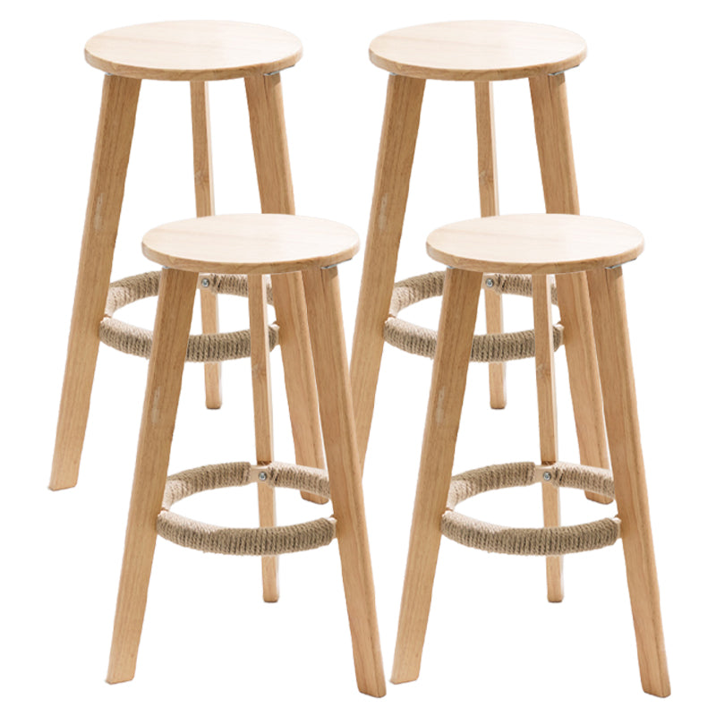 Modern Armless Backrest Counter Stool Wood Kitchen Bar Stool with Pedal Natural 4 Piece Set Clearhalo 'Bar Furniture' 'Bar Stools' 'bar_stools' 'furn' 'furn_bar_stools' 'furniture_bar_stools' 'Kitchen & Dining Furniture' 'kitchen&dining_furn' 'kitchen' 'kitchen_furn' Furniture' 4471467