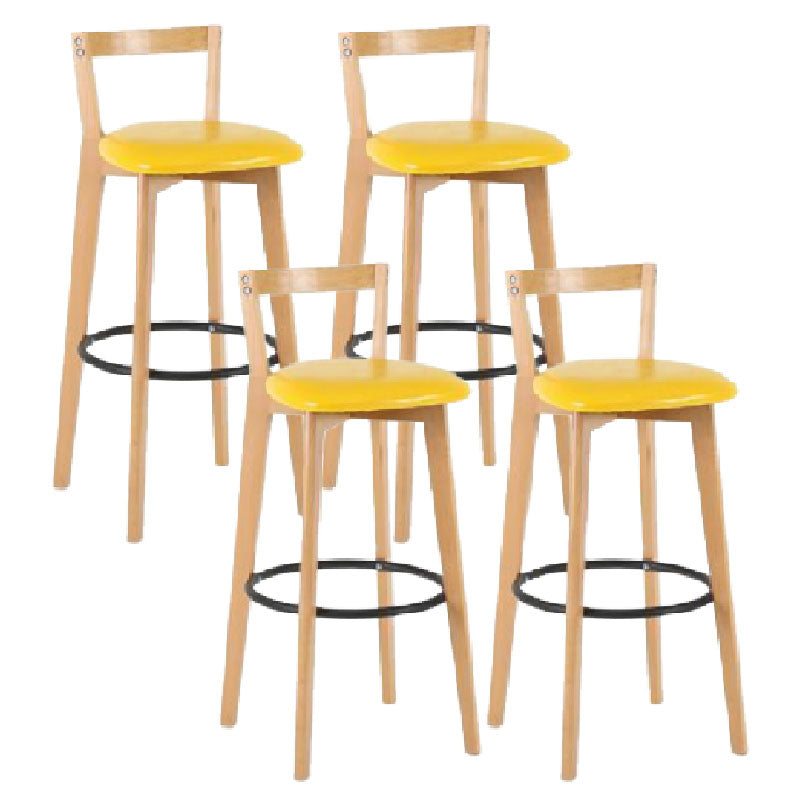 Modern Backrest Armless Counter Stool Wood kitchen Bar Stool with Cushion and Pedal Clearhalo 'Bar Furniture' 'Bar Stools' 'bar_stools' 'furn' 'furn_bar_stools' 'furniture_bar_stools' 'Kitchen & Dining Furniture' 'kitchen&dining_furn' 'kitchen' 'kitchen_furn' Furniture' 4471558