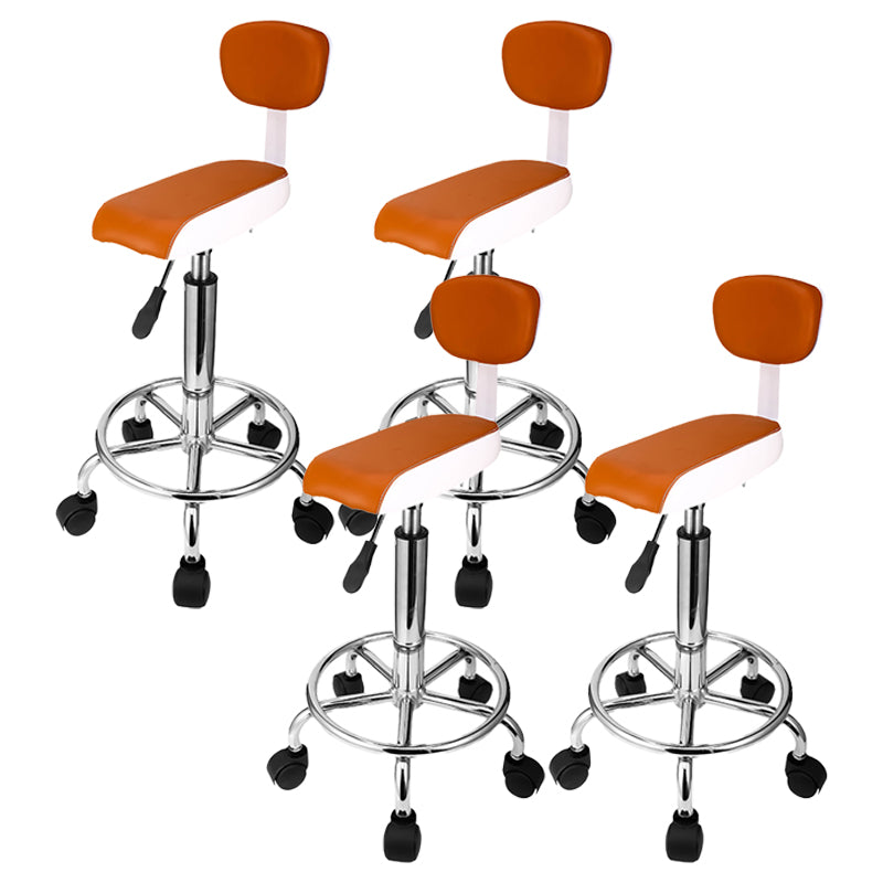 Contemporary Steel Adjustable Height Barstool Indoor Bar Stool with Low Back Brown 4 Piece Set Clearhalo 'Bar Furniture' 'Bar Stools' 'bar_stools' 'furn' 'furn_bar_stools' 'furniture_bar_stools' 'Kitchen & Dining Furniture' 'kitchen&dining_furn' 'kitchen' 'kitchen_furn' Furniture' 4471659