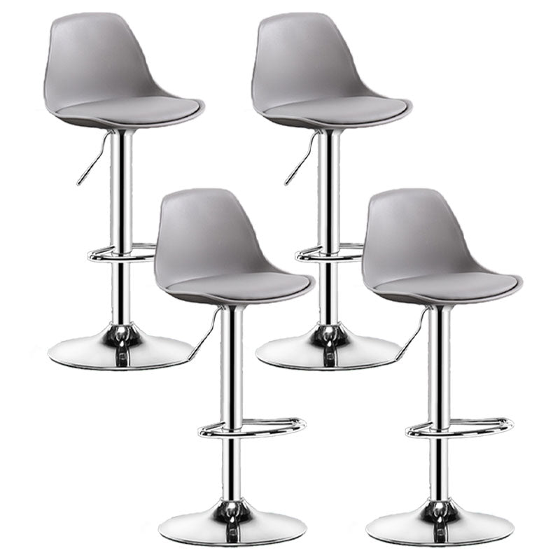 Industrial Style Bar Stool Metal Leg PP Seat Barstool with Upholstered for Counter Bar Grey 4 Piece Set Clearhalo 'Bar Furniture' 'Bar Stools' 'bar_stools' 'furn' 'furn_bar_stools' 'furniture_bar_stools' 'Kitchen & Dining Furniture' 'kitchen&dining_furn' 'kitchen' 'kitchen_furn' Furniture' 4471999