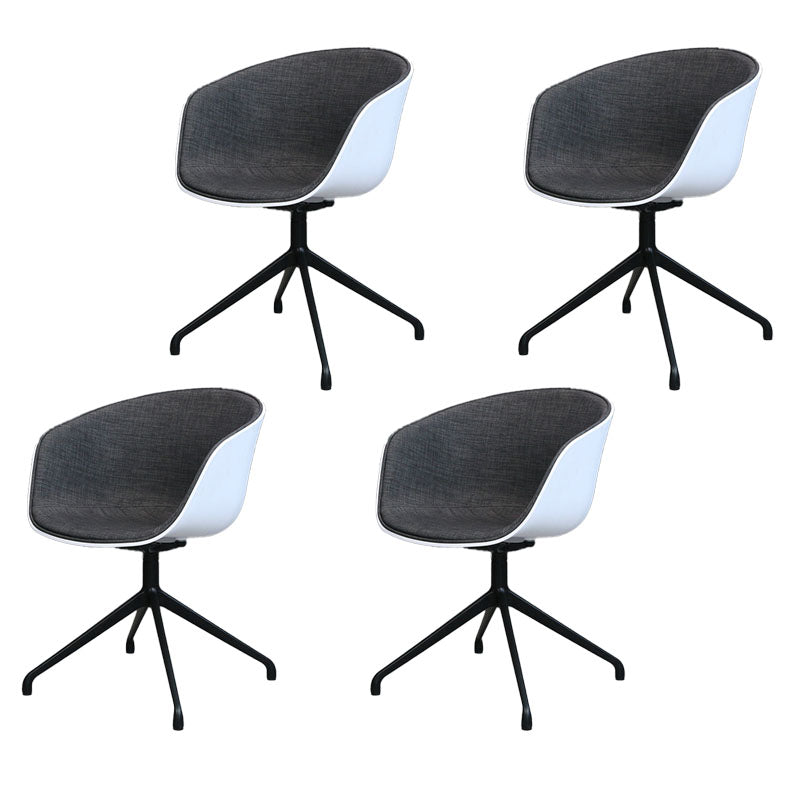 Swivel Plastic Dining Room Arm Chair Modern Solid Back Dining Chair Carbon 4 Piece Set Clearhalo ' kitchen&dining_furn' 'Dining Chairs' 'Dining Tables & Seating' 'dining_chair' 'furn' 'furn_dining_chair' 'Furniture' 'furniture_dining_chair' 'Kitchen & Dining Furniture' 'kitchen' 4481080