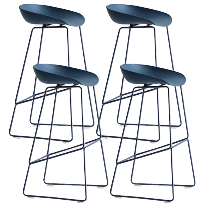 Modern Style Bar-stool Sled Legs PP Bucket Seat Barstool for Counter Bar Blue 4 Piece Set Bar Stool(30"H) Clearhalo 'Bar Furniture' 'Bar Stools' 'bar_stools' 'furn' 'furn_bar_stools' 'furniture_bar_stools' 'Kitchen & Dining Furniture' 'kitchen&dining_furn' 'kitchen' 'kitchen_furn' Furniture' 4481725