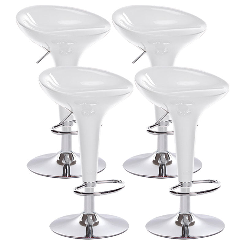 Industrial Style Bar Stool with Adjustable Height PP Seat Barstool for Kitchen Gloss White 4 Piece Set Clearhalo 'Bar Furniture' 'Bar Stools' 'bar_stools' 'furn' 'furn_bar_stools' 'furniture_bar_stools' 'Kitchen & Dining Furniture' 'kitchen&dining_furn' 'kitchen' 'kitchen_furn' Furniture' 4481769