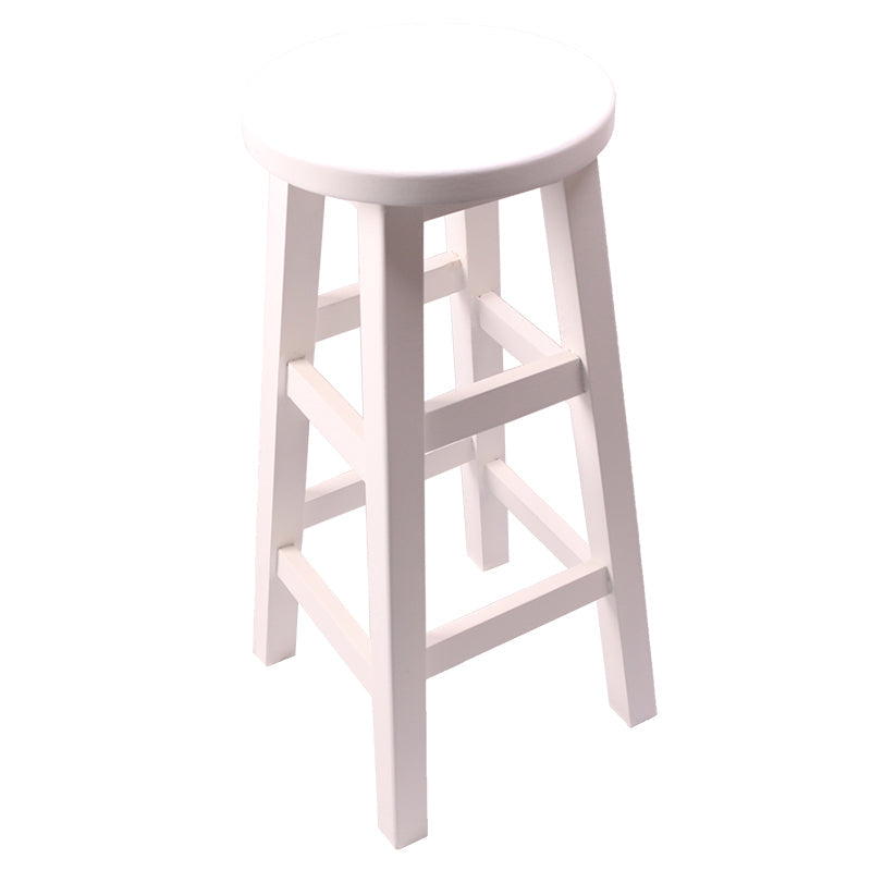 Modern Armless Backless Counter Stool Wood Cafe Bar Stool with Wooden Seat, 1 Piece White Clearhalo 'Bar Furniture' 'Bar Stools' 'bar_stools' 'furn' 'furn_bar_stools' 'furniture_bar_stools' 'Kitchen & Dining Furniture' 'kitchen&dining_furn' 'kitchen' 'kitchen_furn' Furniture' 4482008