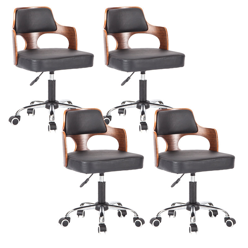 Modern Rotatable Liftable Counter Stool Steel Beauty Shop Bar Stool with Cushion Gloss Black 4 Piece Set Clearhalo 'Bar Furniture' 'Bar Stools' 'bar_stools' 'furn' 'furn_bar_stools' 'furniture_bar_stools' 'Kitchen & Dining Furniture' 'kitchen&dining_furn' 'kitchen' 'kitchen_furn' Furniture' 4482267