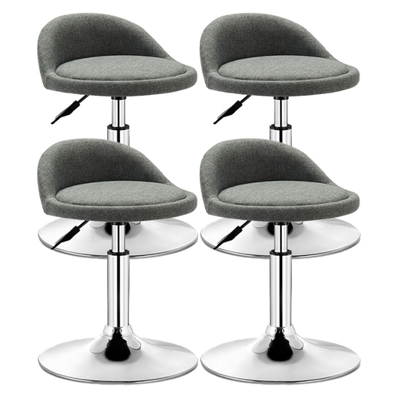 Modern Rotatable Liftable Counter Stool Steel Barber Shop Bar Stool with Cushion Dark Gray 4 Piece Set Clearhalo 'Bar Furniture' 'Bar Stools' 'bar_stools' 'furn' 'furn_bar_stools' 'furniture_bar_stools' 'Kitchen & Dining Furniture' 'kitchen&dining_furn' 'kitchen' 'kitchen_furn' Furniture' 4482455