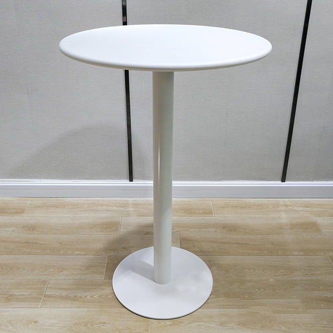 White Modern Style Round Table in Metal Milk Tea Shop Bar Table 27.6"L x 27.6"W x 41.3"H White Steel Clearhalo 'Bar Furniture' 'Bar Tables' 'bar_tables' 'furn' 'furn_bar_tables' 'Furniture' 'furniture_bar_tables' 'Kitchen & Dining Furniture' 4482815