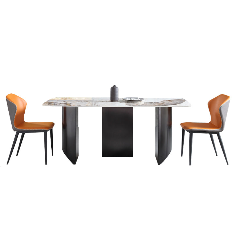 Contemporary 1/3/4/5/7 Pieces Dining Set Rectangle Dining Room Table Set 3 Pieces: Table, 2 Chairs Clearhalo 'Dining Room Sets' 'Dining Tables & Seating' 'dining_room_set' 'furn' 'furn_dining_room_set' 'Furniture' 'furniture_dining_room_set' 'Kitchen & Dining Furniture' 'kitchen&dining_furn' 'kitchen' 4482928