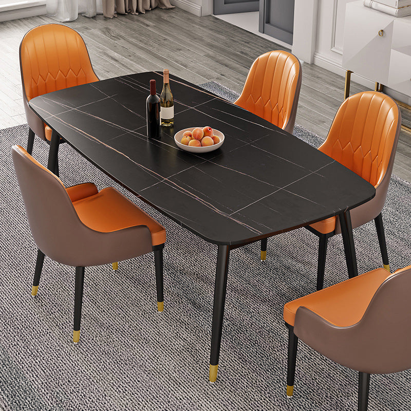 Rectangle Sintered Stone Dining Table Traditional Luxury Dining Table with 4 Legs Slate 59.1"L x 31.5"W x 29.5"H Without Chairs Clearhalo ' dining_table' 'Dining Tables & Seating' 'Dining Tables' 'furn' 'furn_dining_table' 'Furniture' 'furniture_dining_table' 'Kitchen & Dining Furniture' 'kitchen&dining_furn' 'kitchen' 'kitchen_dining_table' 4491387