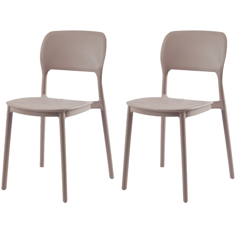 Contemporary Style Dining Chairs Kitchen Plastic Dining Armless Side Chair Camel 2 Piece Set Clearhalo ' kitchen&dining_furn' 'Dining Chairs' 'Dining Tables & Seating' 'dining_chair' 'furn' 'furn_dining_chair' 'Furniture' 'furniture_dining_chair' 'Kitchen & Dining Furniture' 'kitchen' 4492187
